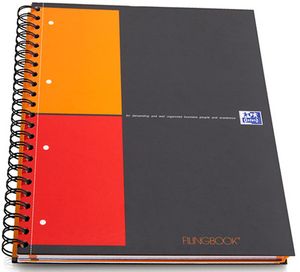 Oxford Filing Book schrijfblok & schrift A4 80 vel Zwart, Oranje, Rood