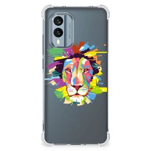 Nokia X30 Stevig Bumper Hoesje Lion Color