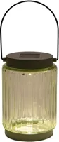 Anna's collection lantaarn solar 1led glas 12x8.5cm olijf