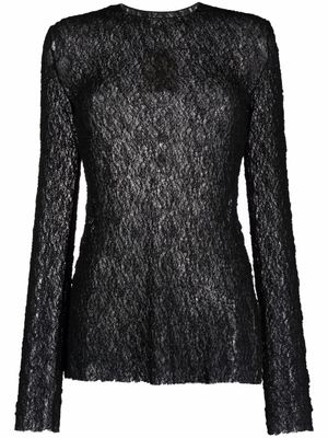 Uma Wang pull en maille à effet de transparence - Noir