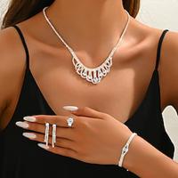 Bruidssieradensets 4 Gesimuleerde diamant 1 Ketting 1 Armband 1 Ring Oorbellen Dames Elegant Stijlvol Zoet Schattig Klassiek Liefde Kostbaar Sieraden set Voor Bruiloft Feest / Avond Lahja Lightinthebox