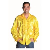 Rouches overhemd geel voor heren XL (60-62)  - - thumbnail