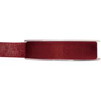 Organza sierlint - bordeaux rood - 15 mm x 20 meter - Hobby decoratie lint - Cadeaulint