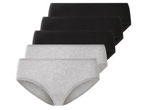 esmara Dames slips 5-pack (XL (48/50), Zwart/grijs)