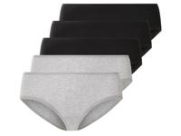esmara Dames slips 5-pack (XL (48/50), Zwart/grijs)