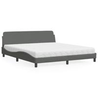 Bed met matras "Dover" stof donkergrijs 180x200 cm