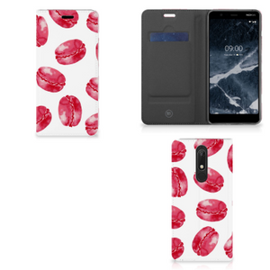 Nokia 5.1 (2018) Flip Style Cover Pink Macarons