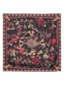 Aspinal Of London foulard Harlequin Rose en soie - Marron