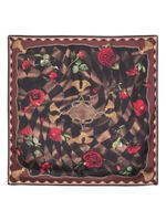 Aspinal Of London foulard Harlequin Rose en soie - Marron