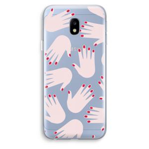 Hands pink: Samsung Galaxy J3 (2017) Transparant Hoesje