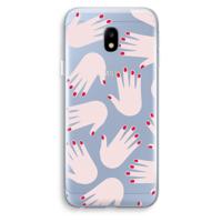 Hands pink: Samsung Galaxy J3 (2017) Transparant Hoesje - thumbnail