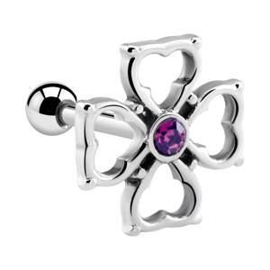 Traguspiercing met Clover Leaf Design Chirurgisch staal 316L Helix / Tragus