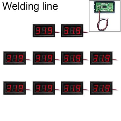 10 stuks 0.56 inch 2 lassen draden digitale Voltage Meter met Shell licht kleurendisplay maatregel Voltage: DC 4.5-30V (rood)