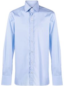 TOM FORD chemise en coton à col italien - Bleu