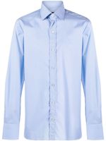 TOM FORD chemise en coton à col italien - Bleu - thumbnail