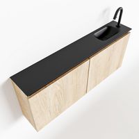 Toiletmeubel Mondiaz Ture | 120 cm | Meubelkleur Washed oak | Eden wastafel Urban Rechts | 1 kraangat