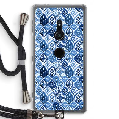 Blauw motief: Sony Xperia XZ2 Transparant Hoesje met koord