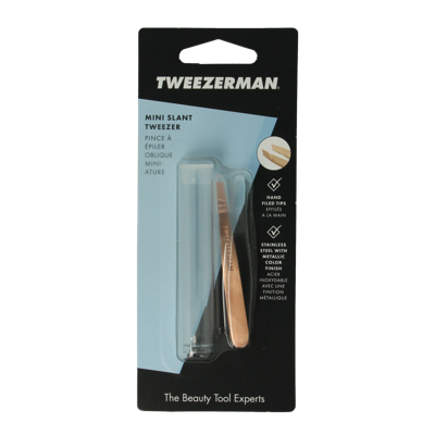 Tweezerman Mini slant tweezer rose gold 1 Stuks Tweezerman Mini slant tweezer rose gold 1 Stuks