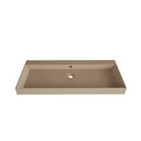 Wastafel Gliss Design Lako 100 cm 2 Kraangaten Mat Cappuccino Gliss Design