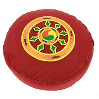 Yogi & Yogini Meditatiekussen Rond Katoen Rood - Dharmawiel - 33 x 17 cm