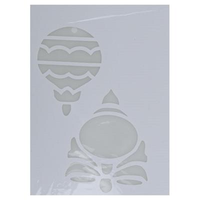 Kerst raamsjabloon kerstbal - wit - 35 cm - raamdecoratie - kerstversiering