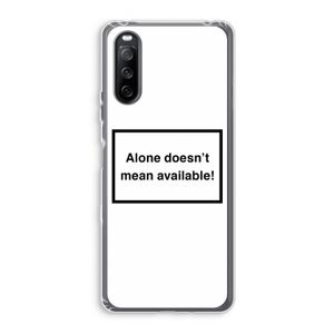 Alone: Sony Xperia 10 III Transparant Hoesje