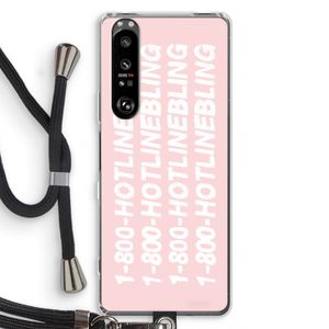 Hotline bling pink: Sony Xperia 1 III Transparant Hoesje met koord