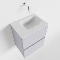 Toiletmeubel Mondiaz Ada | 40 cm | Meubelkleur Cale | Lex wastafel Talc Links | Zonder kraangat