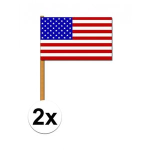 Luxe zwaaivlag Amerika 2 stuks