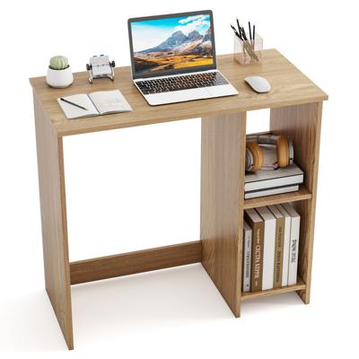 Kleine Bureau met 2 Vakken Computerbureau Kantoortafel Pc-tafel 80 x 40 x 74 cm Natuur