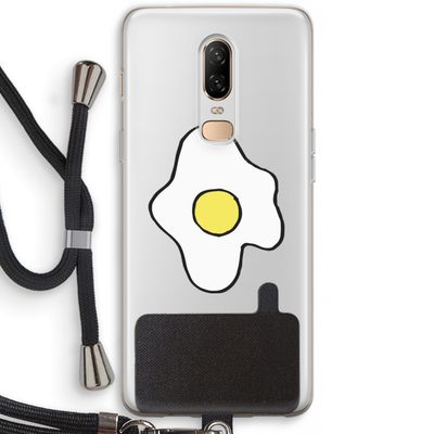 Spiegelei: OnePlus 6 Transparant Hoesje met koord