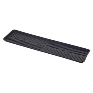 Afwas afdruipmat keuken smal - anti-slip - rubber - antraciet grijs - 10 x 40 cm