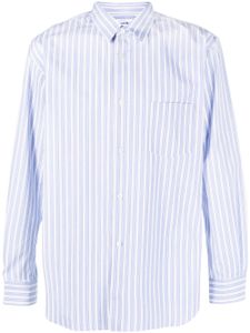 Comme Des Garçons Shirt chemise rayée à poche plaquée - Bleu