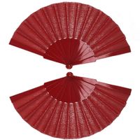 4x stuks spaanse waaier rood 24 cm - thumbnail