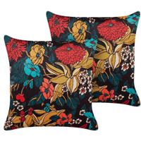 Beliani-PROTEA -Sierkussen set van 2-Multicolor-45 x 45 cm-Fluweel - thumbnail