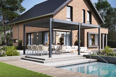 Lamellen overkapping - 3,6x6 m. - Aluminium - Antraciet - Advance
