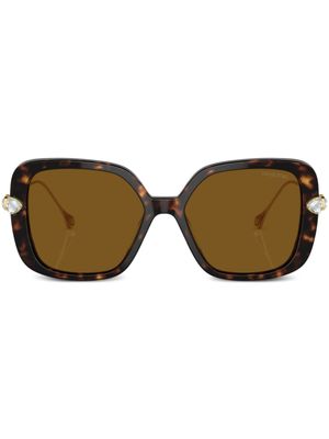 Swarovski Eyewear lunettes de soleil à effet écailles de tortue - Vert