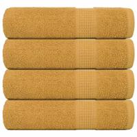 VidaXL Badhanddoeken 4 st 100x150 cm 360 g/m² 100% katoen goudkleurig