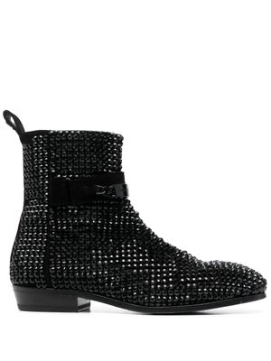 Philipp Plein bottines à ornements en cristal - Noir