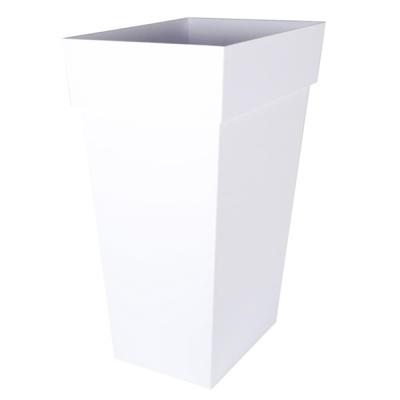 Eda Bloempot Toscane - vierkant - kunststof - wit - L43 x B43 x H80 cm - 98 liter