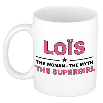 Lois cadeau mok - Woman Myth Supergirl - naam koffiemok - 300 ml - collega - moederdag