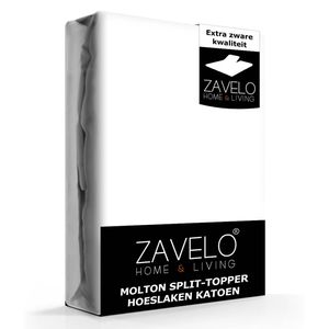Zavelo Molton Split-Topper Hoeslaken (100% Katoen)-Lits-jumeaux (200x220 cm)