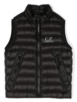 C.P. Company Kids gilet matelassé à logo imprimé - Noir