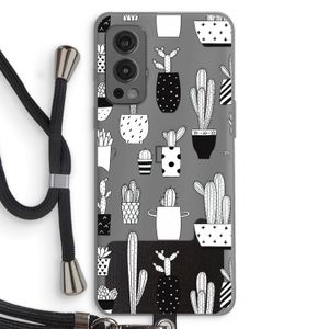 Cactusmotief: OnePlus Nord 2 5G Transparant Hoesje met koord