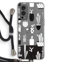 Cactusmotief: OnePlus Nord 2 5G Transparant Hoesje met koord