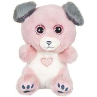 Cutydoo Love Hond Pluche Speelgoed - GIPSY TOYS - 13 cm - Roze/Grijs