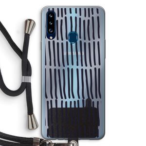 Moroccan stripes: Samsung Galaxy A20s Transparant Hoesje met koord
