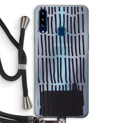 Moroccan stripes: Samsung Galaxy A20s Transparant Hoesje met koord