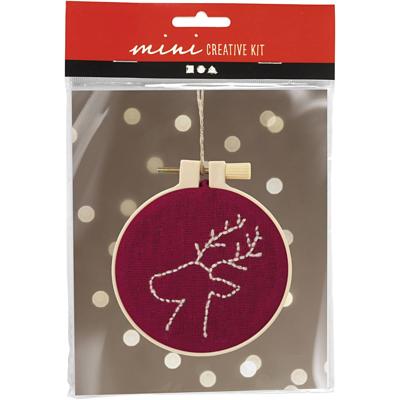 Creativ Company Mini hobbyset borduurwerk, rendieren, 1 doos