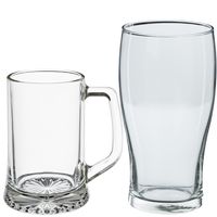 Bierglazen set - bierpullen/pint glazen - 8x stuks - glas - thumbnail